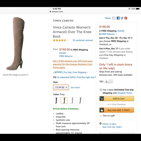 NIB NWT VINCE CAMUTO ARMACELLI OVER THE KNEE BOOTS - Picture 2 of 8